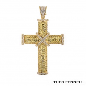 Theo Fennell Crosses Diamond & Citrine Pendant
